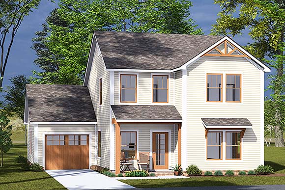 Cottage, Country, Traditional House Plan 82899 with 3 Beds, 3 Baths, 1 Car Garage Elevation