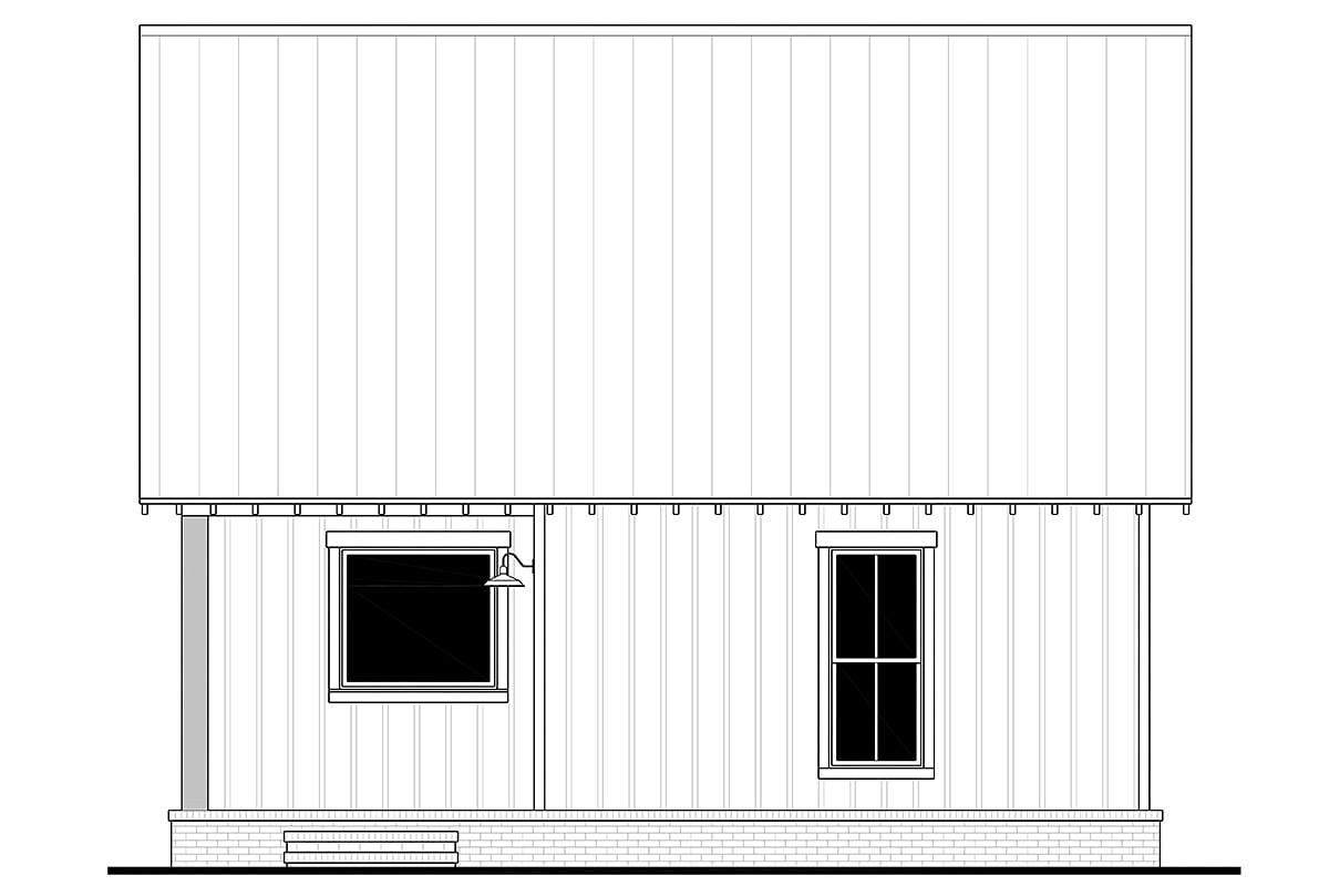 Cottage, Country, Farmhouse, Traditional House Plan 82901 with 3 Beds, 2 Baths Rear Elevation