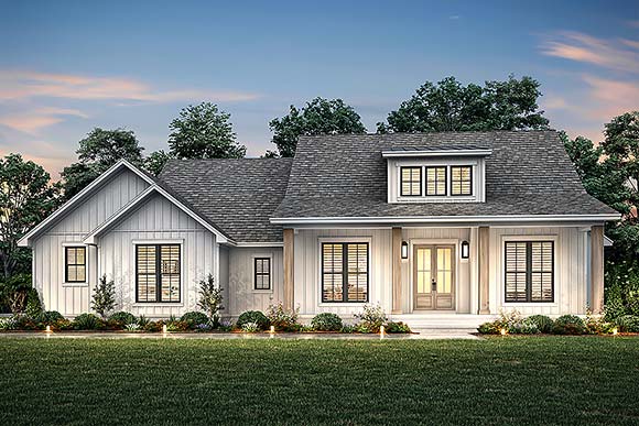 Country, Craftsman, Farmhouse, Traditional House Plan 82904 with 4 Beds, 3 Baths, 2 Car Garage Elevation
