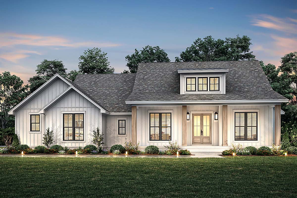 Country, Craftsman, Farmhouse, Traditional Plan with 2194 Sq. Ft., 4 Bedrooms, 3 Bathrooms, 2 Car Garage Elevation