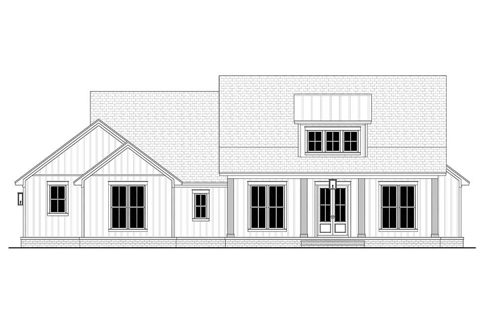 Country, Craftsman, Farmhouse, Traditional Plan with 2194 Sq. Ft., 4 Bedrooms, 3 Bathrooms, 2 Car Garage Picture 4