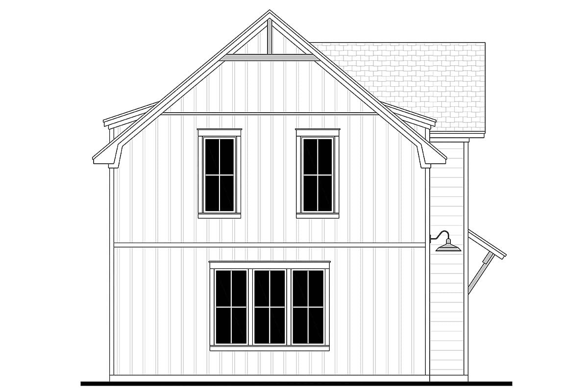 Craftsman, Farmhouse, Southern, Traditional Plan with 1271 Sq. Ft., 2 Bedrooms, 1 Bathrooms, 3 Car Garage Picture 3