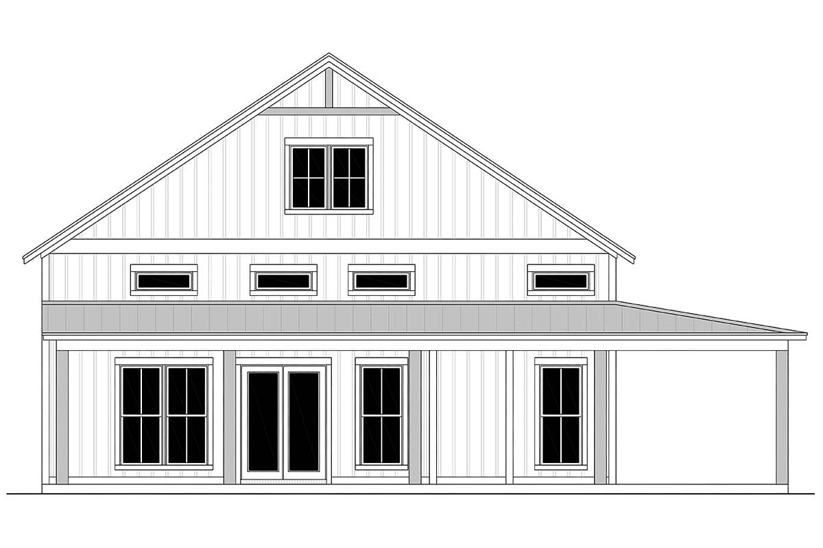 Barndominium, Country, Farmhouse, Traditional Plan with 2000 Sq. Ft., 3 Bedrooms, 3 Bathrooms, 2 Car Garage Picture 3