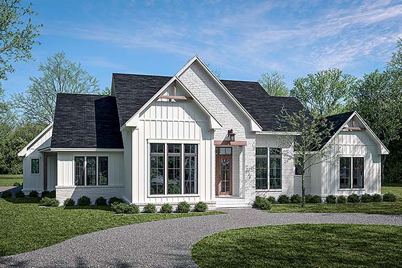 Contemporary, Country, Craftsman, Farmhouse, Southern, Traditional House Plan 82907 with 4 Beds, 4 Baths, 3 Car Garage Elevation