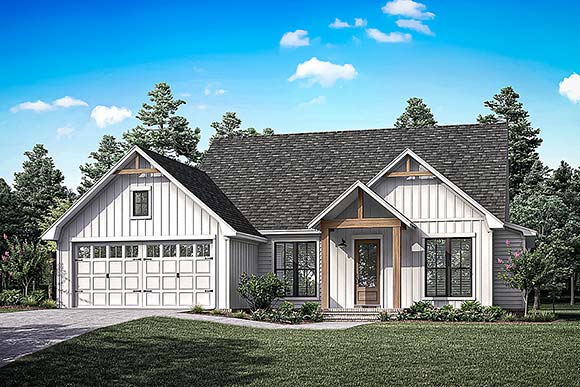 Country, Farmhouse, Traditional House Plan 82908 with 4 Beds, 2 Baths, 2 Car Garage Elevation