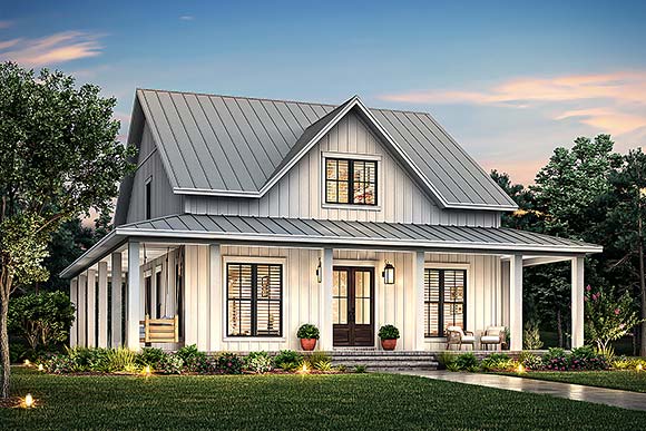 Country, Farmhouse, Traditional House Plan 82912 with 4 Beds, 3 Baths Elevation