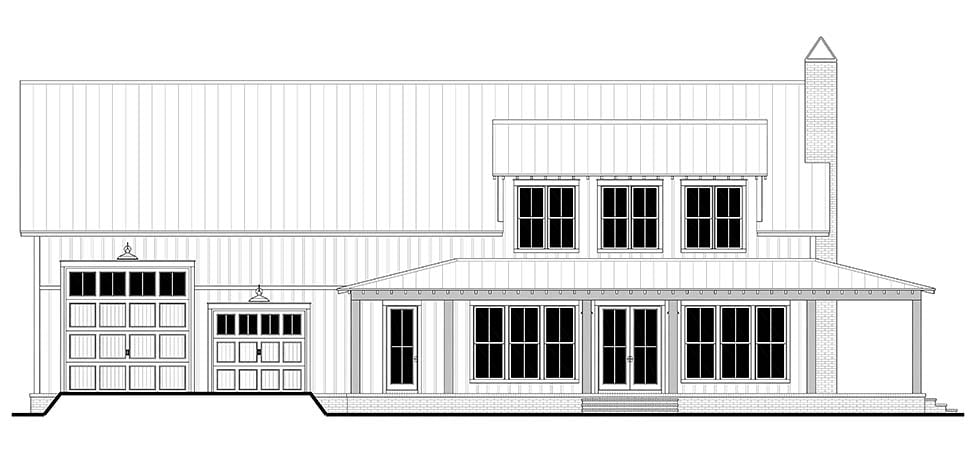 Barndominium, Farmhouse, Southern, Traditional Plan with 2782 Sq. Ft., 4 Bedrooms, 3 Bathrooms, 4 Car Garage Picture 4