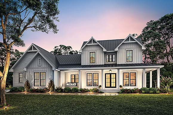 Country, Craftsman, Farmhouse, Southern House Plan 82914 with 4 Beds, 4 Baths, 2 Car Garage Elevation