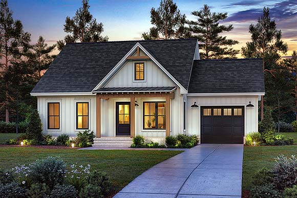 Cottage, Country, Craftsman, Farmhouse, Southern House Plan 82916 with 2 Beds, 2 Baths, 1 Car Garage Elevation