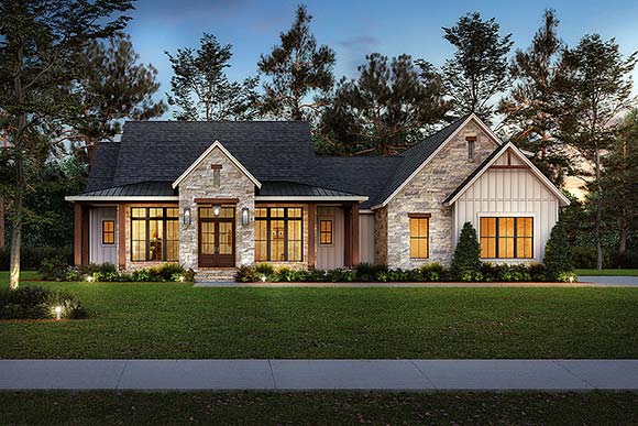 Country, Farmhouse House Plan 82919 with 3 Beds, 4 Baths, 2.5 Car Garage Elevation