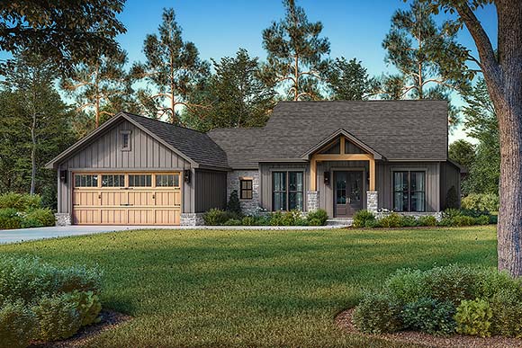 Cottage, Country, Craftsman, Farmhouse, Southern House Plan 82922 with 4 Beds, 3 Baths, 2 Car Garage Elevation
