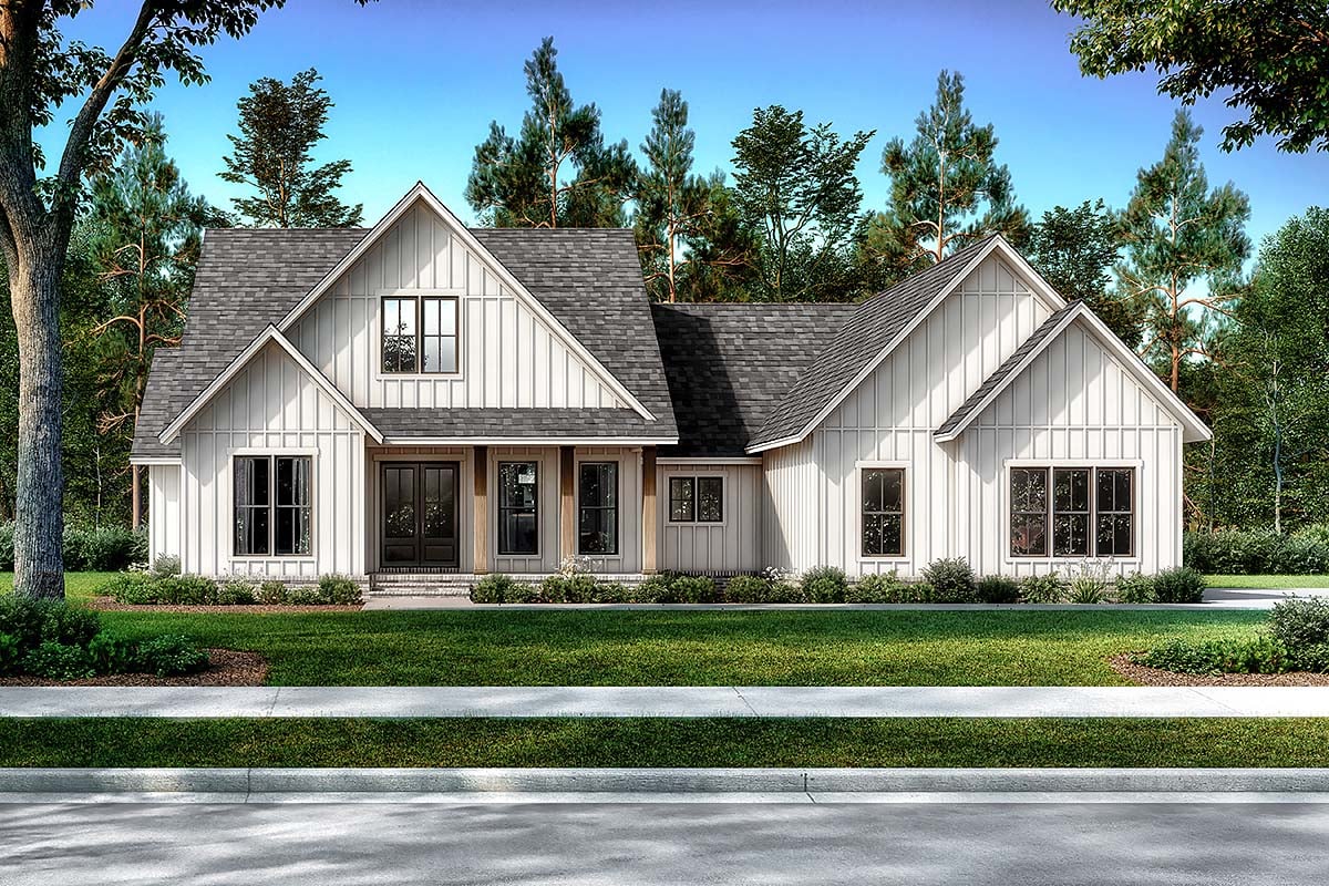 Country, Craftsman, Farmhouse, Traditional Plan with 2278 Sq. Ft., 4 Bedrooms, 3 Bathrooms, 2.5 Car Garage Elevation