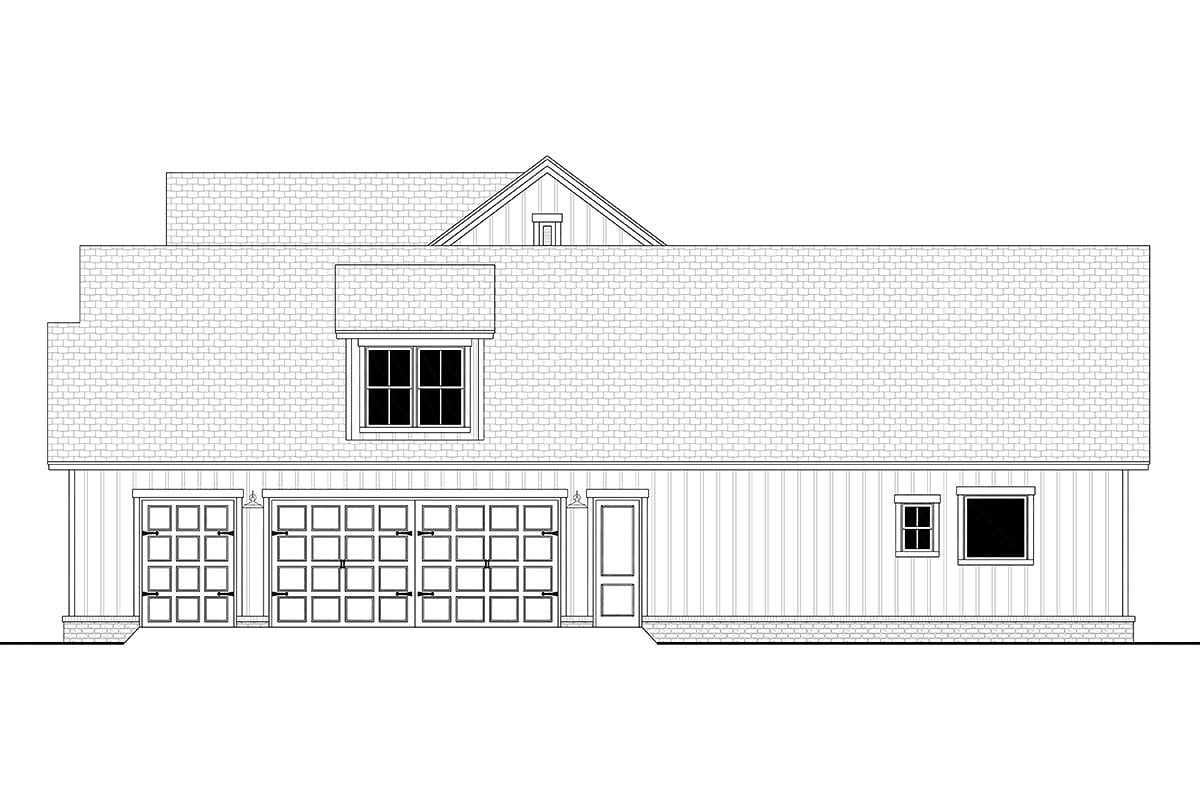 Country, Craftsman, Farmhouse, Traditional Plan with 2278 Sq. Ft., 4 Bedrooms, 3 Bathrooms, 2.5 Car Garage Picture 2