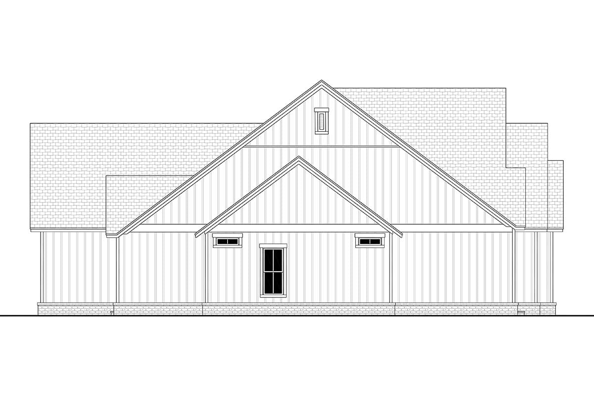 Country, Craftsman, Farmhouse, Traditional Plan with 2278 Sq. Ft., 4 Bedrooms, 3 Bathrooms, 2.5 Car Garage Picture 3