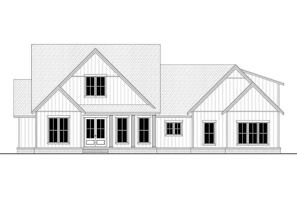 Country, Craftsman, Farmhouse, Traditional Plan with 2278 Sq. Ft., 4 Bedrooms, 3 Bathrooms, 2.5 Car Garage Picture 4