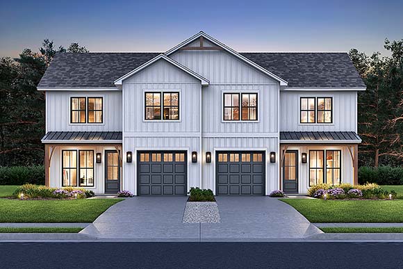 Country, Farmhouse, Traditional Multi-Family Plan 82933 with 6 Beds, 6 Baths, 2 Car Garage Elevation