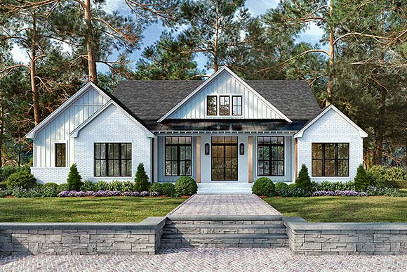 Country, Farmhouse, New American House Plan 82937 with 3 Beds, 3 Baths, 2 Car Garage Elevation