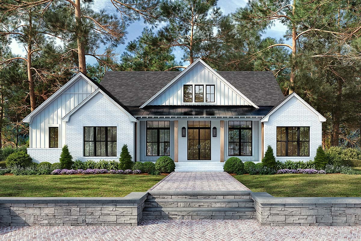 House Plan 82937 - Farmhouse Style with 2407 Sq Ft, 3 Bed, 2 Bath