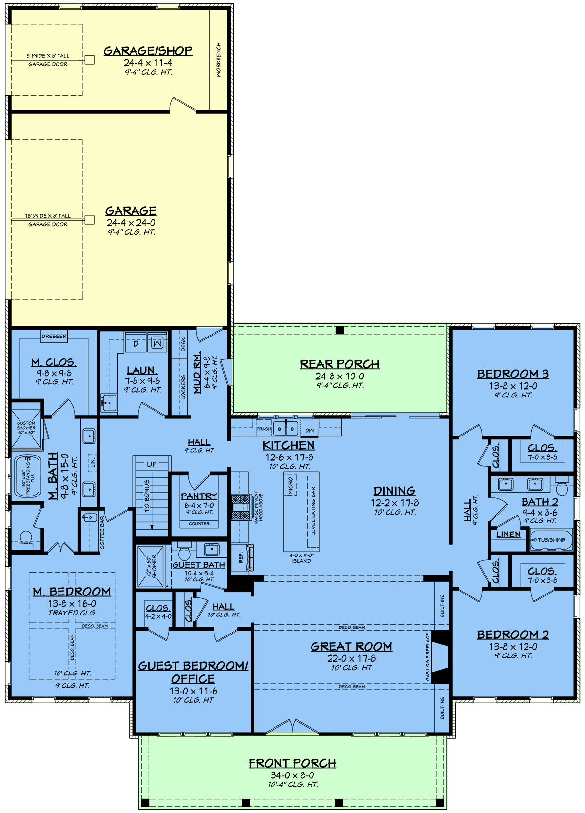 House Plan 82939 - Farmhouse Style with 2585 Sq Ft, 4 Bed, 3 Bath |  COOLhouseplans.com, image size:1200x1667