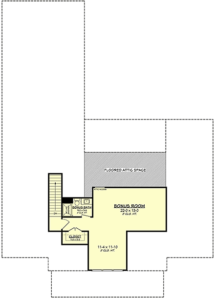 Country, Farmhouse House Plan 82939 with 4 Beds, 3 Baths, 3 Car Garage Second Level Plan