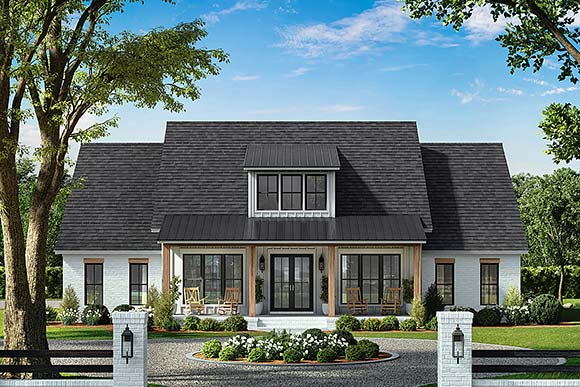 Country, Farmhouse House Plan 82939 with 4 Beds, 3 Baths, 3 Car Garage Elevation