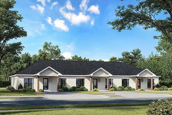 Country, Ranch, Traditional Multi-Family Plan 82944 with 6 Beds, 6 Baths Elevation