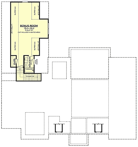 Contemporary, Country, Modern, New American House Plan 82947 with 3 Beds, 4 Baths, 3 Car Garage Second Level Plan