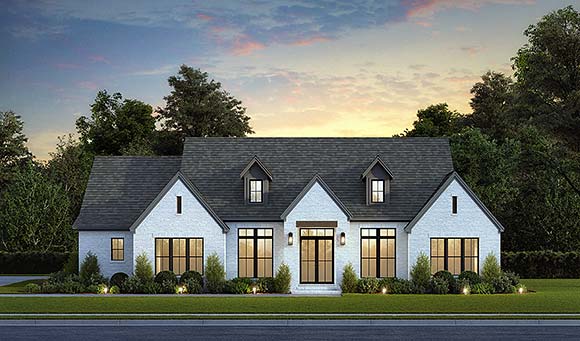 Contemporary, Country, Modern, New American House Plan 82947 with 3 Beds, 4 Baths, 3 Car Garage Elevation