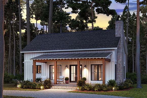 Barndominium, Cottage, Country, Farmhouse, Traditional House Plan 82949 with 2 Beds, 2 Baths Elevation