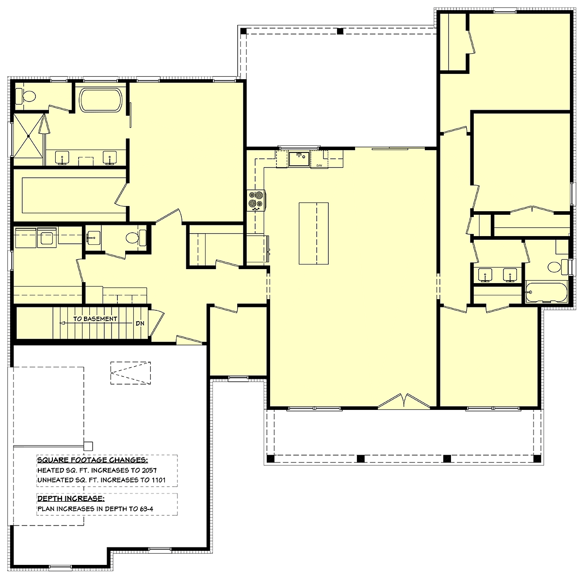 Country Craftsman Farmhouse Southern Alternate Level One of Plan 82950
