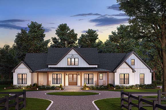 Country, Farmhouse, Traditional House Plan 82951 with 4 Beds, 4 Baths, 3 Car Garage Elevation