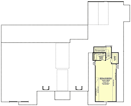 Contemporary, Farmhouse House Plan 82956 with 5 Beds, 5 Baths, 3 Car Garage Second Level Plan