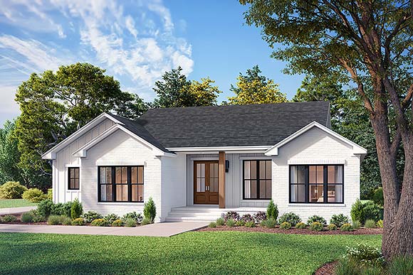Farmhouse, New American, Ranch House Plan 82960 with 3 Beds, 3 Baths, 2 Car Garage Elevation