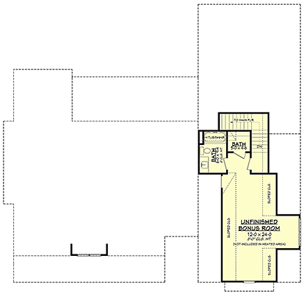 Acadian, French Country, Southern House Plan 82965 with 3 Beds, 3 Baths, 2 Car Garage Second Level Plan