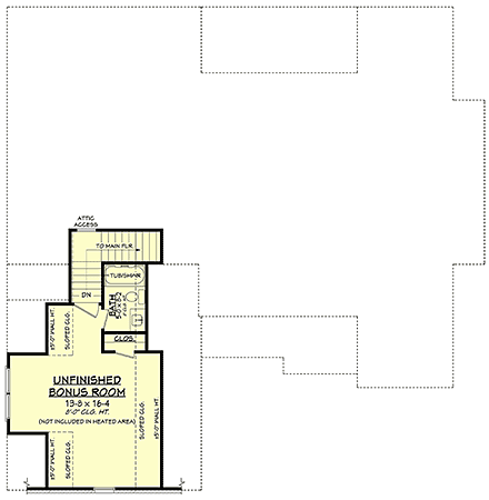 Country, Farmhouse, Southern House Plan 82966 with 4 Beds, 2 Baths, 2 Car Garage Second Level Plan