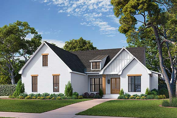 Country, Farmhouse, Southern House Plan 82966 with 4 Beds, 2 Baths, 2 Car Garage Elevation