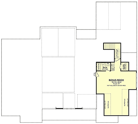 Country, Farmhouse, Southern House Plan 82970 with 4 Beds, 4 Baths, 3 Car Garage Second Level Plan