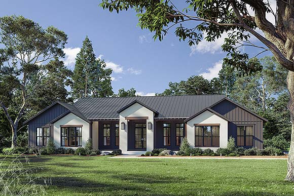 Farmhouse, Southern House Plan 82971 with 5 Beds, 5 Baths, 3 Car Garage Elevation