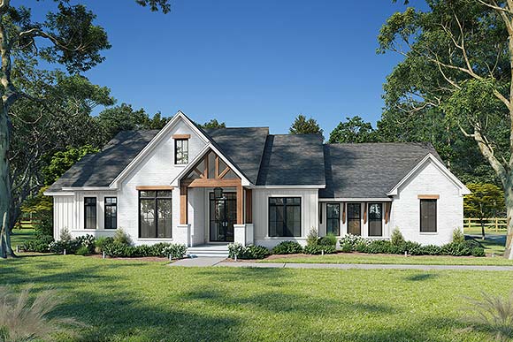 Contemporary, Country, Craftsman, Farmhouse, New American House Plan 82975 with 3 Beds, 3 Baths, 2 Car Garage Elevation