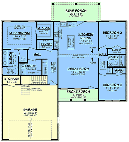 Contemporary, Country, Traditional House Plan 82978 with 3 Beds, 2 Baths, 2 Car Garage First Level Plan