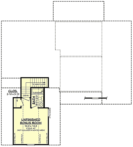 Contemporary, Country, Traditional House Plan 82978 with 3 Beds, 2 Baths, 2 Car Garage Second Level Plan