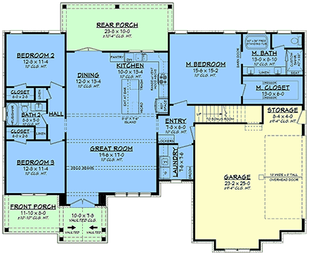 Country, Farmhouse, Traditional House Plan 82980 with 3 Beds, 2 Baths, 2 Car Garage First Level Plan