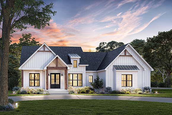 Country, Farmhouse, Traditional House Plan 82980 with 3 Beds, 2 Baths, 2 Car Garage Elevation