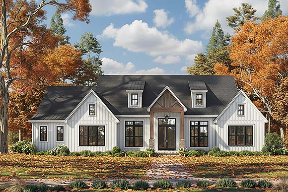 Country, Craftsman, Farmhouse, Southern House Plan 82981 with 3 Beds, 4 Baths, 3 Car Garage Elevation
