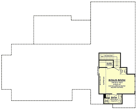 Contemporary, Farmhouse, Southern, Traditional House Plan 82991 with 3 Beds, 4 Baths, 2 Car Garage Second Level Plan