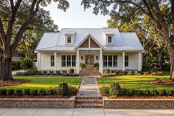 Contemporary, Cottage, Country, Farmhouse, Southern House Plan 82995 with 3 Beds, 3 Baths, 3 Car Garage Elevation