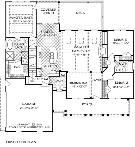 Bungalow, Craftsman, Tudor, Victorian House Plan 83001 with 4 Beds, 3 Baths, 2 Car Garage First Level Plan