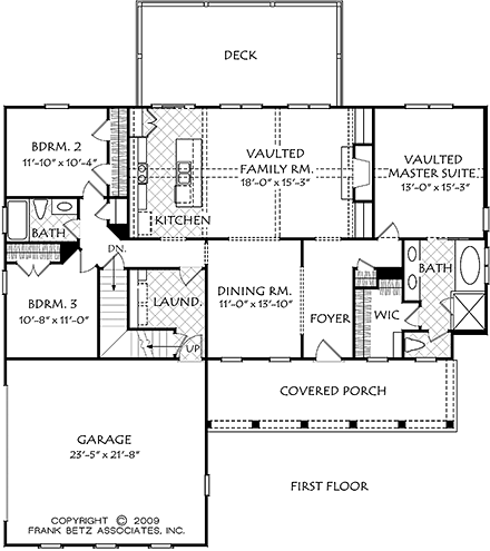 Cape Cod, Country, European, Traditional, Tudor House Plan 83007 with 3 Beds, 2 Baths First Level Plan