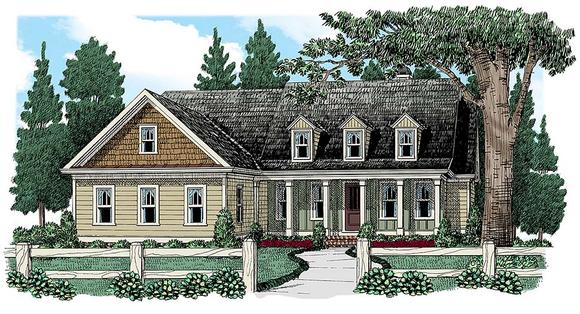 Cape Cod, Country, European, Traditional, Tudor House Plan 83007 with 3 Beds, 2 Baths Elevation