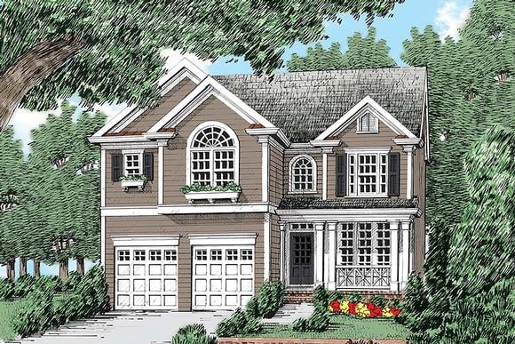 Coastal, Colonial, Country, European, Traditional House Plan 83011 with 4 Beds, 3 Baths, 2 Car Garage Elevation